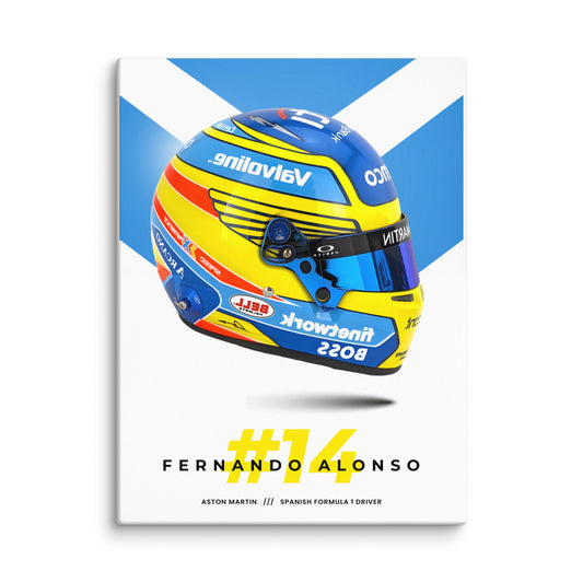 Fernando Alonso Helmet Canvas 30x40 Inches