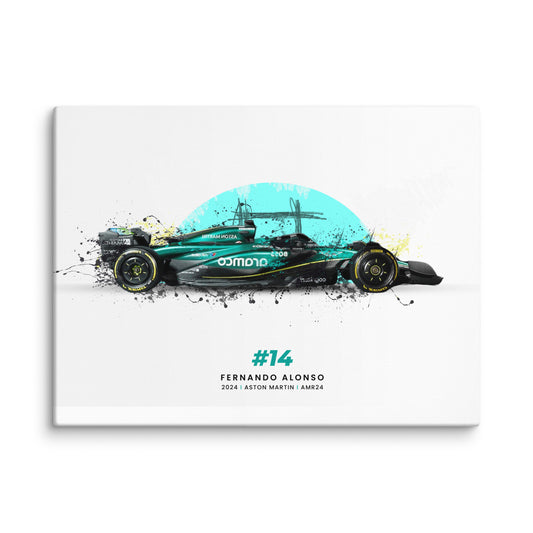 Aston Martin AMR24 #14 Fernando Alonso Canvas 30x40 Inches