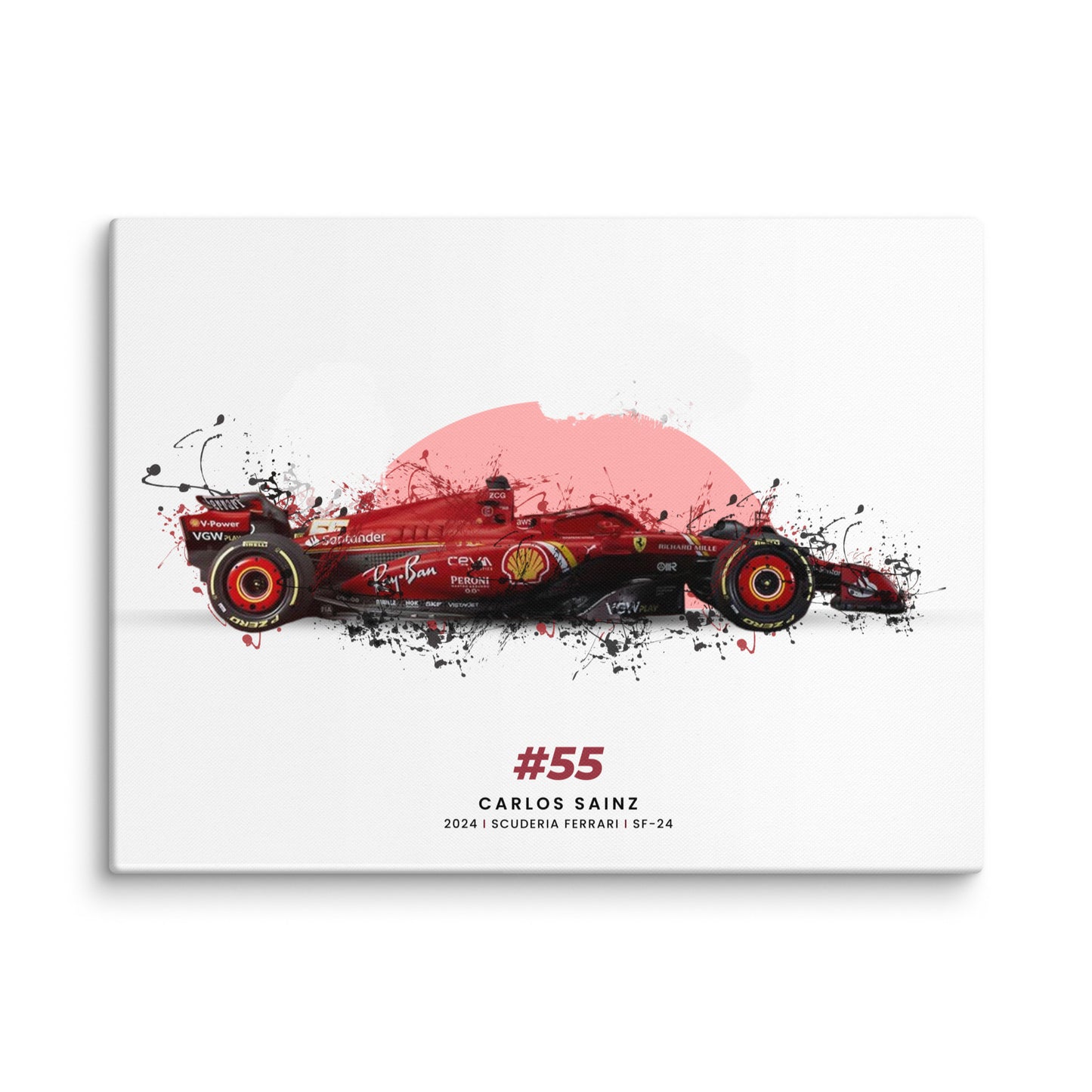 Scuderia Ferrari SF24 #55 Carlos Sainz Canvas 30x40 Inches