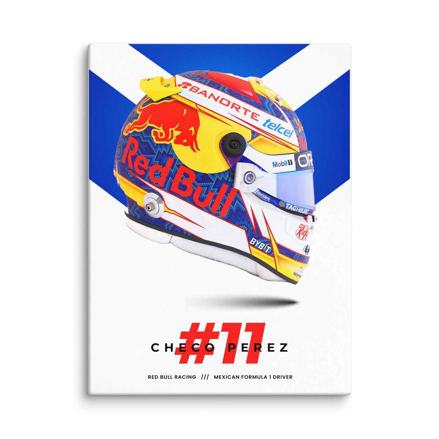 Checo Perez Helmet Canvas 30x40 Inches